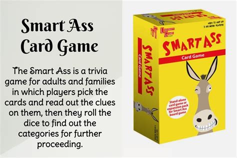 smart ass the card game|Smart Ass Card Game by University Games.